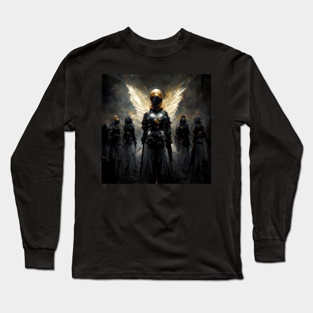 Dark Army of the Angels | Black and Gold Long Sleeve T-Shirt by Classical